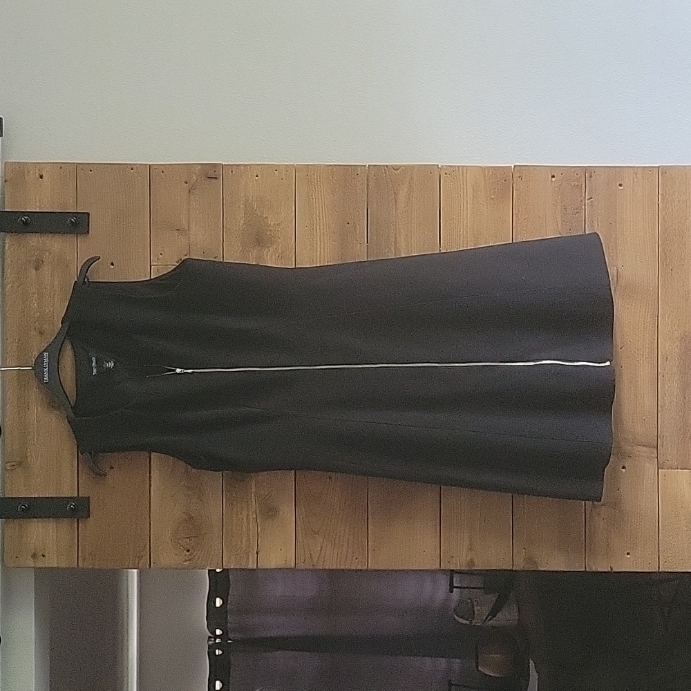 WHBM black front zipper dress 12